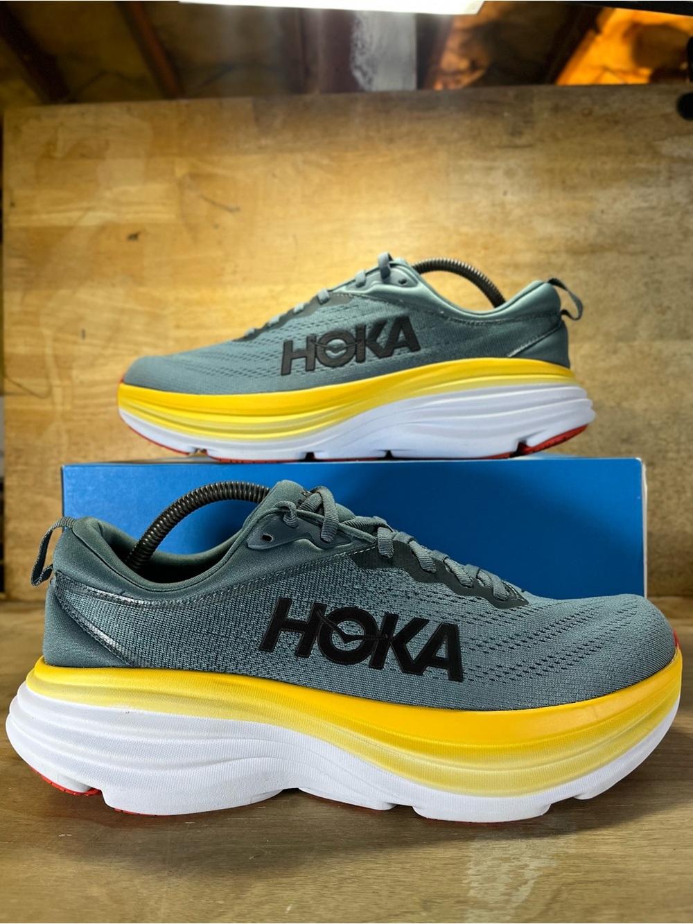 NEW Hoka One One Bondi 8 Mens Size 10.5 Running Shoes Sneakers Goblin Blue